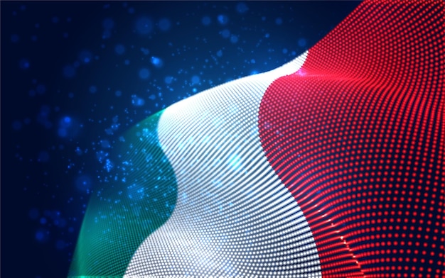 Vector brillante brillante país bandera de puntos abstractos Italia