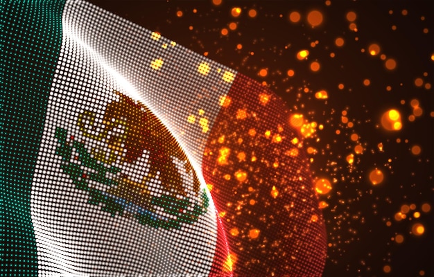 Vector brillante brillante país bandera de puntos abstractos México