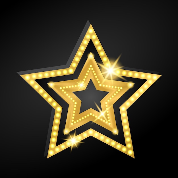 Vector brillante estrella dorada aislada Elemento de diseño de lujo con brillo dorado Elemento de icono de estrella