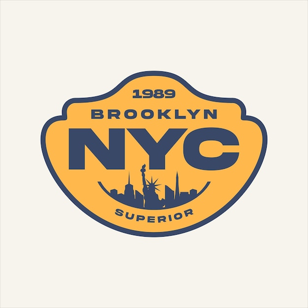 Vector brooklyn nyc tipografía con silueta de la ciudad