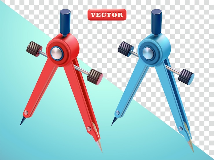 Vector vector de brújula 3d adecuado para elementos de diseño