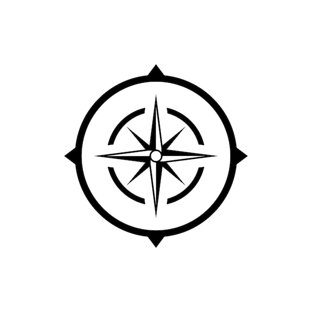 Vector brújula en un fondo aislado Dirección icona de brújula vectorial