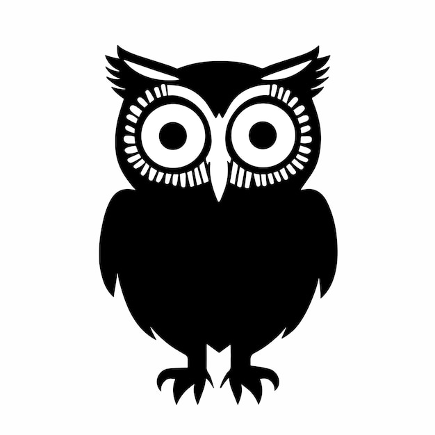 Vector de búho negro para logotipo o ícono de dibujo de imágenes prediseñadas Estilo minimalista elegante estilo abstracto