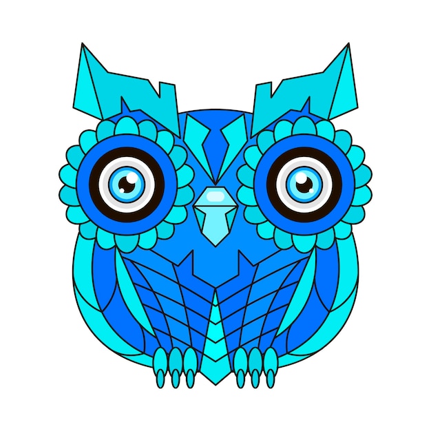 Vector de búho de ornamento. hermoso búho de ilustración para diseño, ropa estampada, pegatinas, tatuajes