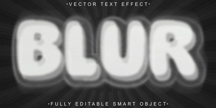 Vector vector de burbuja borrosa de dibujos animados totalmente editable efecto de texto de objeto inteligente