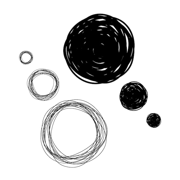Vector de burbujas de pensamiento dibujado a mano