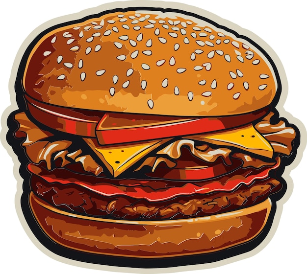 Vector Burgers Elementos de diseño Colección de arte vectorial de hamburguesas