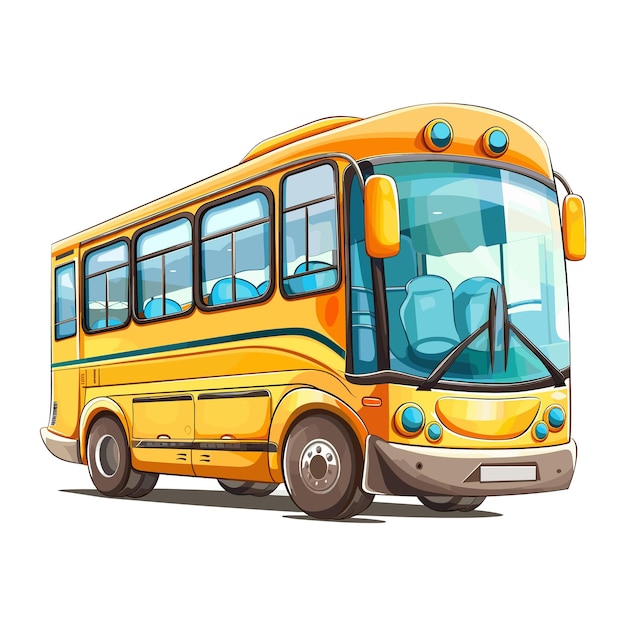 Vector un bus en fondo blanco Ilustración vectorial aislada en fondo