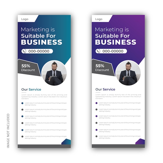 Vector business roll up banner standee business banner template premium