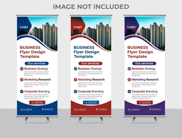 Vector Business roll up display standee para el propósito de presentación Banner de negocios modernos enrollables