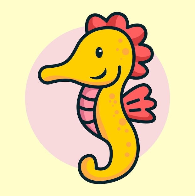 Vector de caballito de mar de dibujos animados
