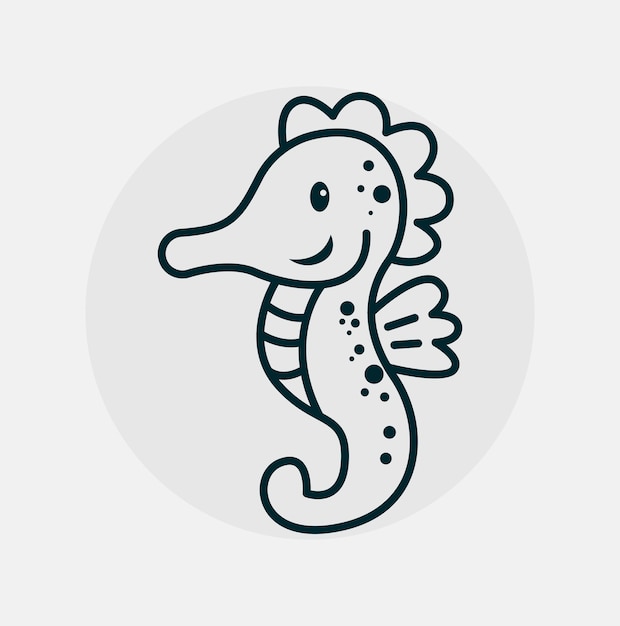 Vector de caballito de mar de dibujos animados