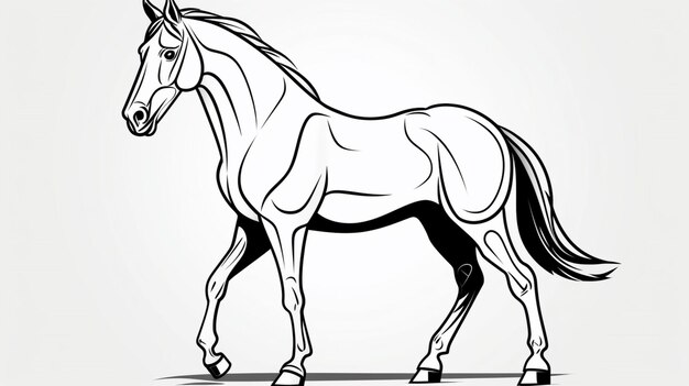 Vector vector de caballo sobre un fondo blanco