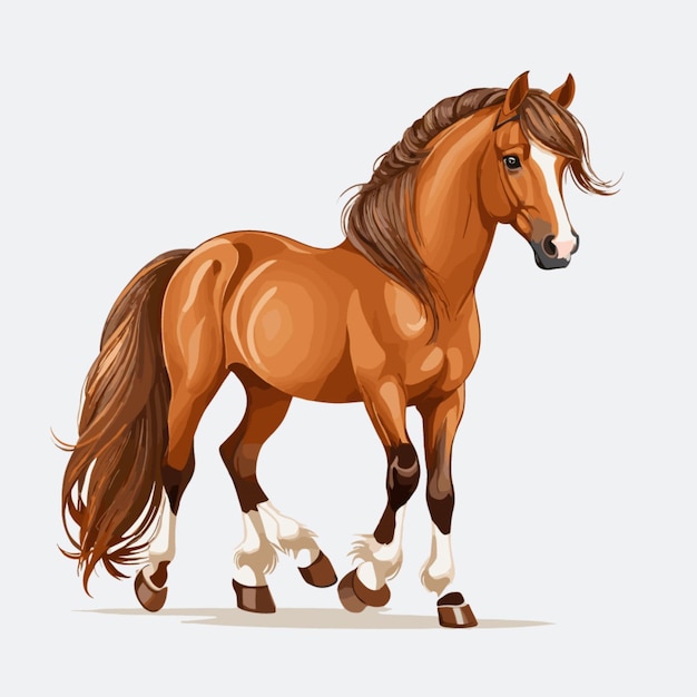 Vector vector de caballo sobre un fondo blanco