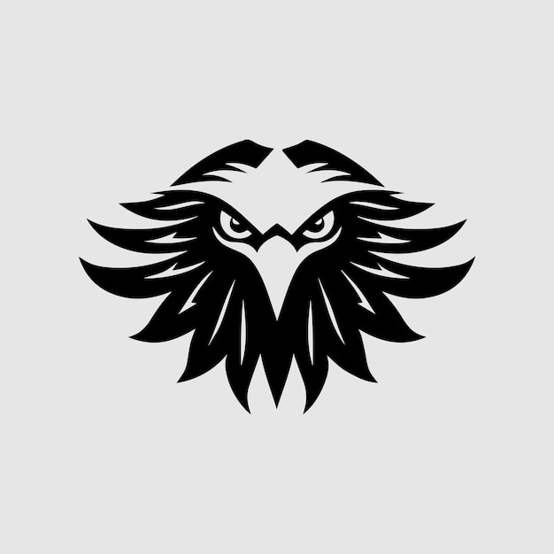Vector de cabeza de águila en blanco y negro