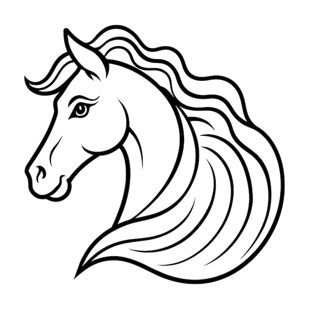 Vector de cabeza de caballo negro