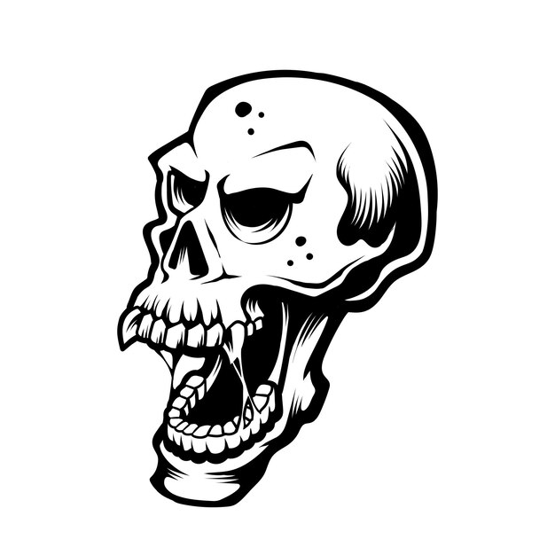 vector de la cabeza del cráneo