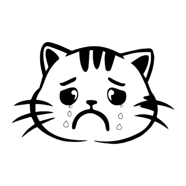 Vector de cabeza de gato e ilustración