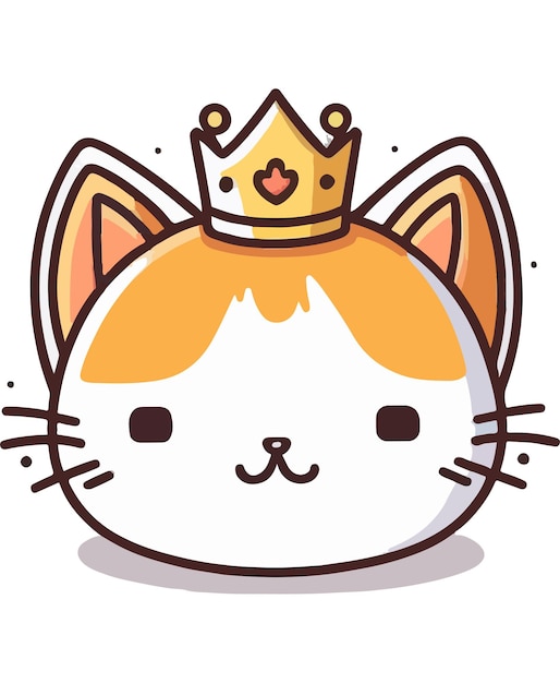 Vector vector de cabeza de gato rey de dibujos animados lindo