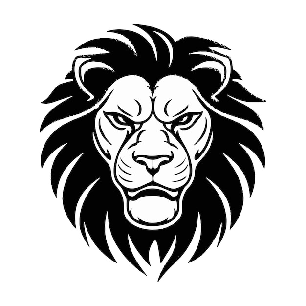 Vector de cabeza de león e ilustración