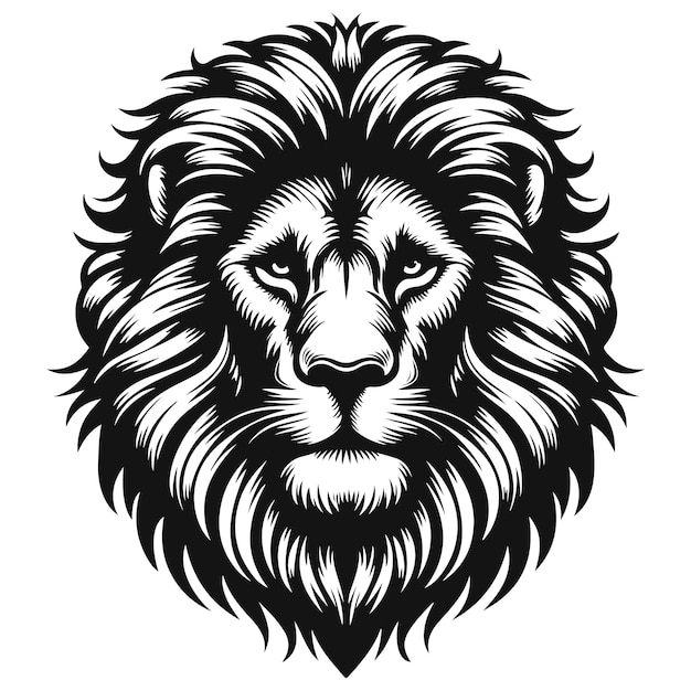 Vector de cabeza de león negra