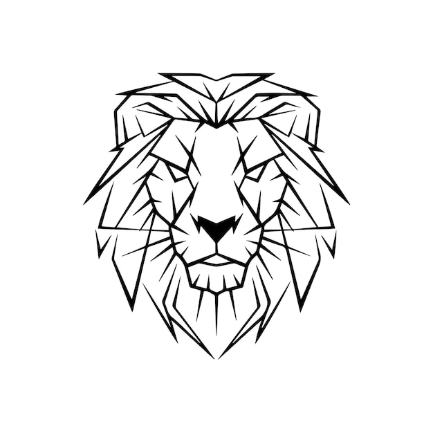Vector de cabeza de león resumen icono de diseño de logotipo de vector de cabeza de León
