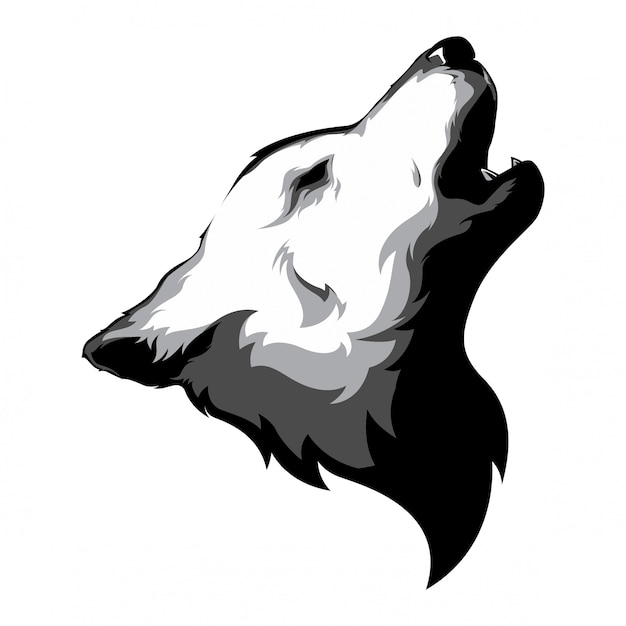 vector de cabeza de lobo