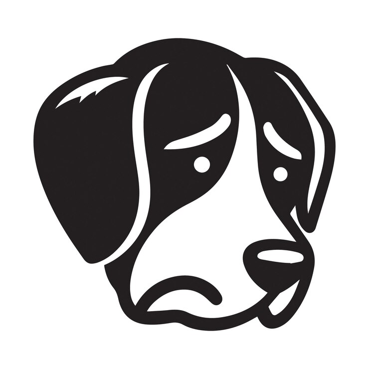 Vector de cabeza de perro triste