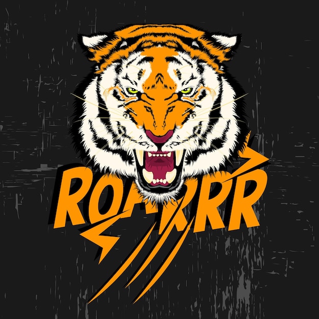 Vector de cabeza de tigre rugido
