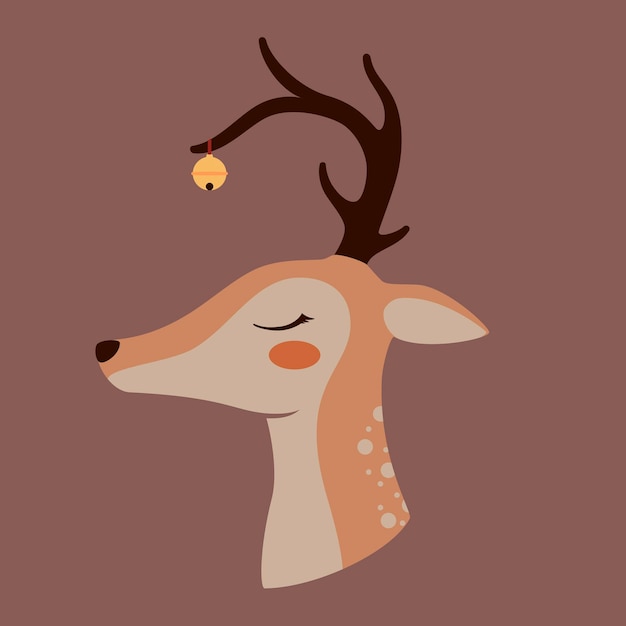 Vector de cabezas de ciervos de Navidad