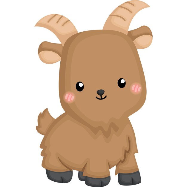 un vector de una cabra bebé linda