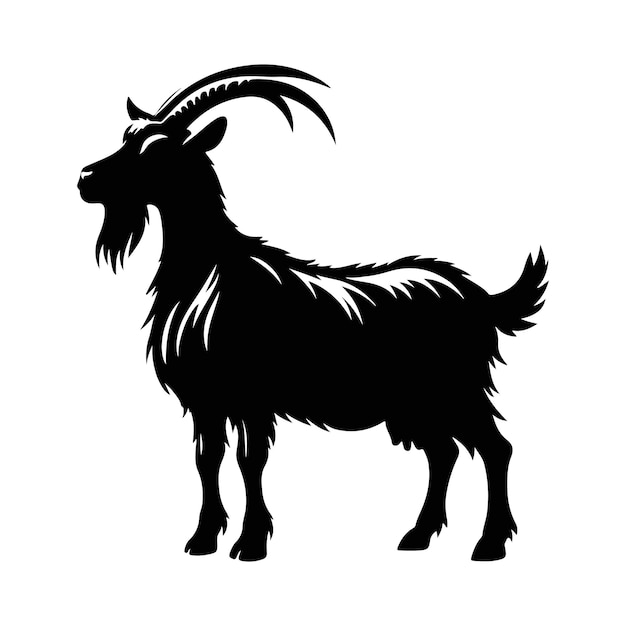 un vector de cabra en silueta