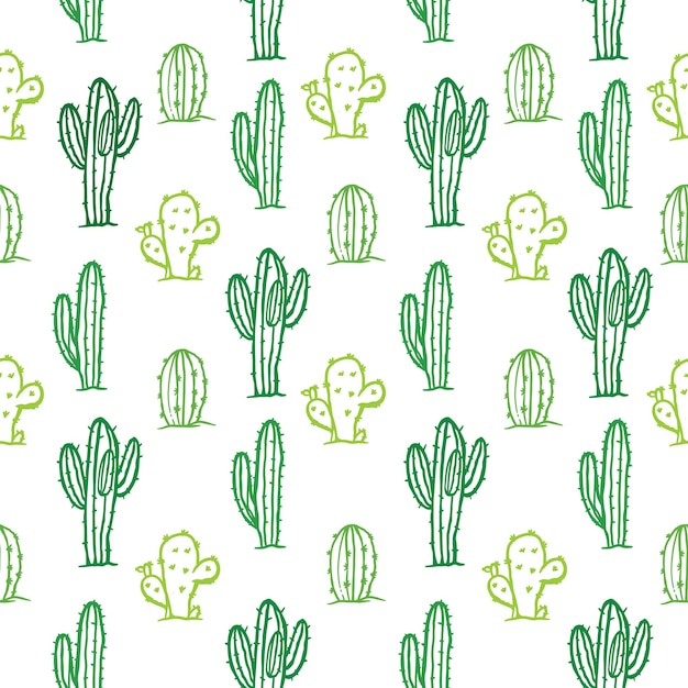 Vector cactus de patrones sin fisuras color de fondo