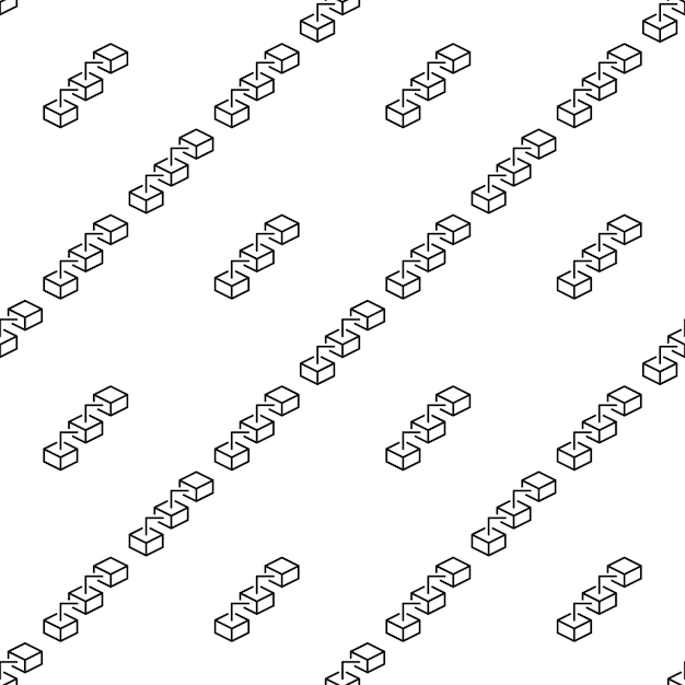 Vector de cadena de bloques patrón sencillo sin costuras o fondo de cadena de bloqueo