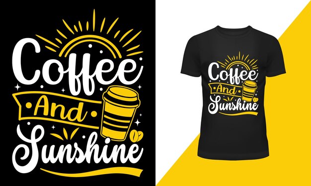 Vector Café y Sunshine camiseta