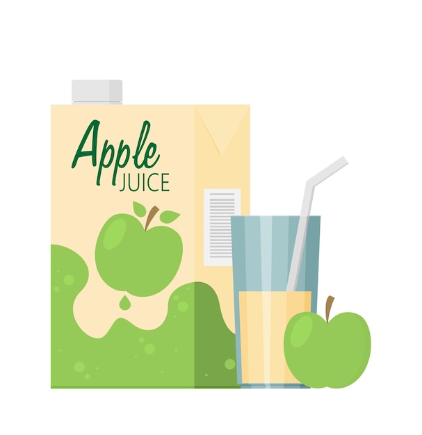 vector de caja de jugo de manzana