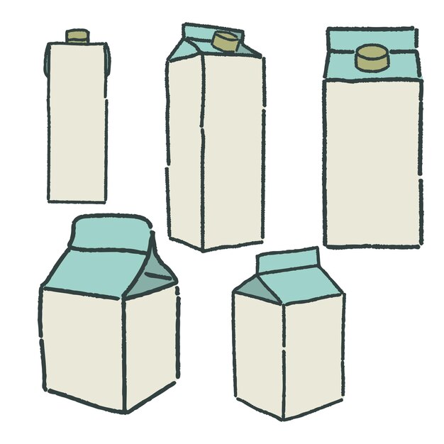 Vector de caja de recogida de cartón de leche