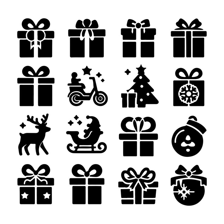 Vector de caja de regalo negra