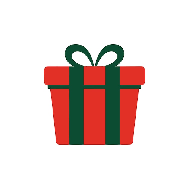 Vector de caja de regalos rojo y verde