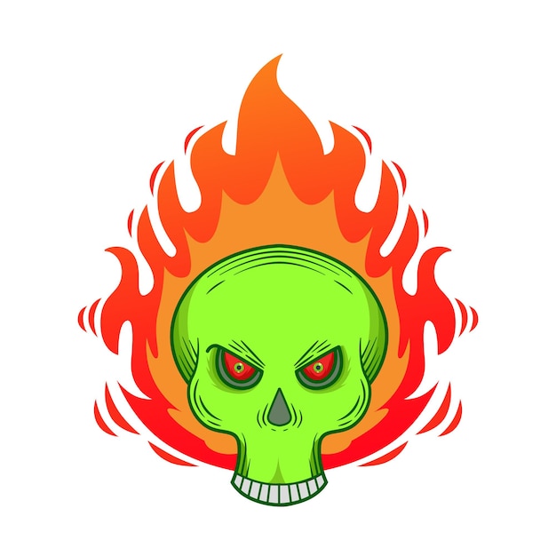 Vector de calavera ardiente