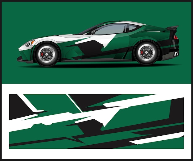Vector de calcomanía de coche para diseño de envoltura de coche con diseño de envoltura de coche vectorial