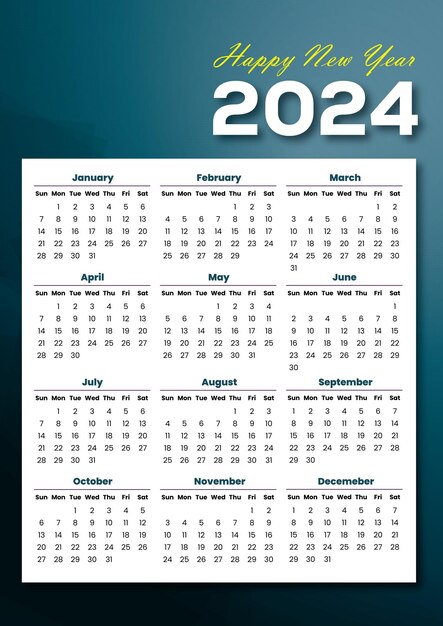 Vector vector del calendario de 2024