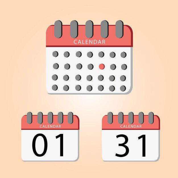 Vector de calendario día 31 y día 01 ilustración artística gratuita
