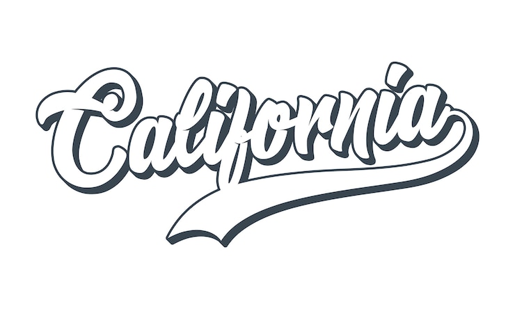 Vector vector california diseño de tipografía de texto para camiseta sudadera gorra de béisbol chaqueta y otros usos vector
