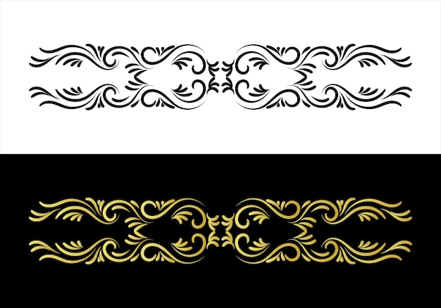 Vector de caligrafía de filigrana de elemento de diseño decorativo