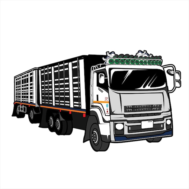 Vector de un camión de diez ruedas