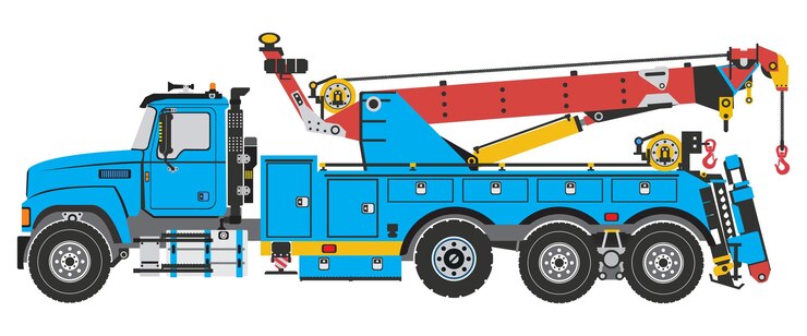Vector de camión de remolque de servicio pesado