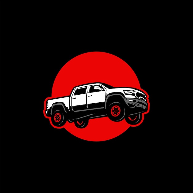 Vector de camión de salto en fondo negro