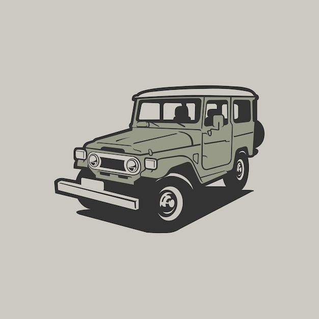 Vector de camión todoterreno 4x4 clásico aislado