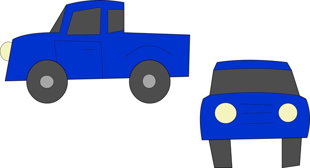 Vector de camiones azules